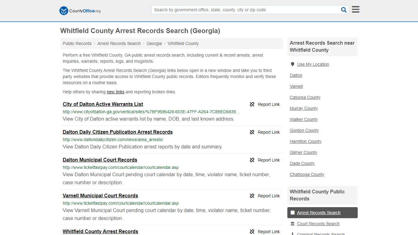 Arrest Records Search - Whitfield County, GA (Arrests ...